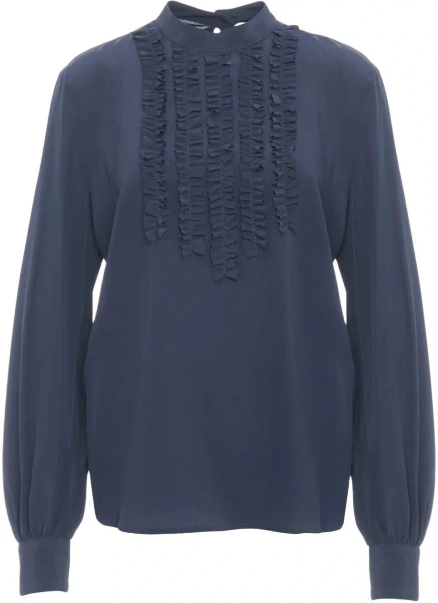 Bluza Himon's albastra din matase - Img 2