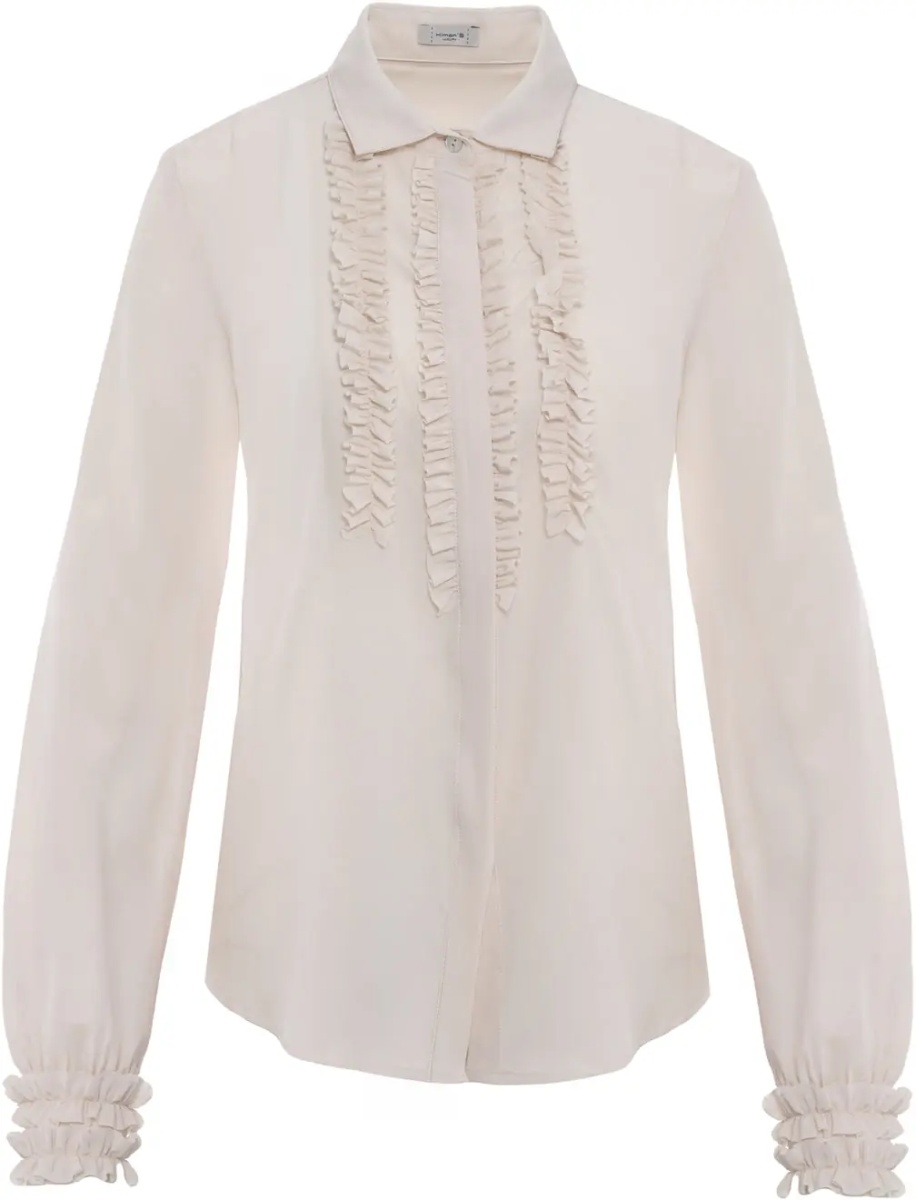Bluza Silk blouse with ruffle details - Img 2