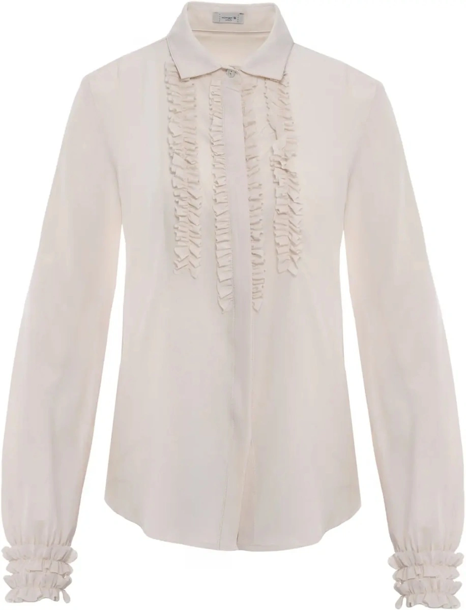 Bluza Silk blouse with ruffle details - Img 2