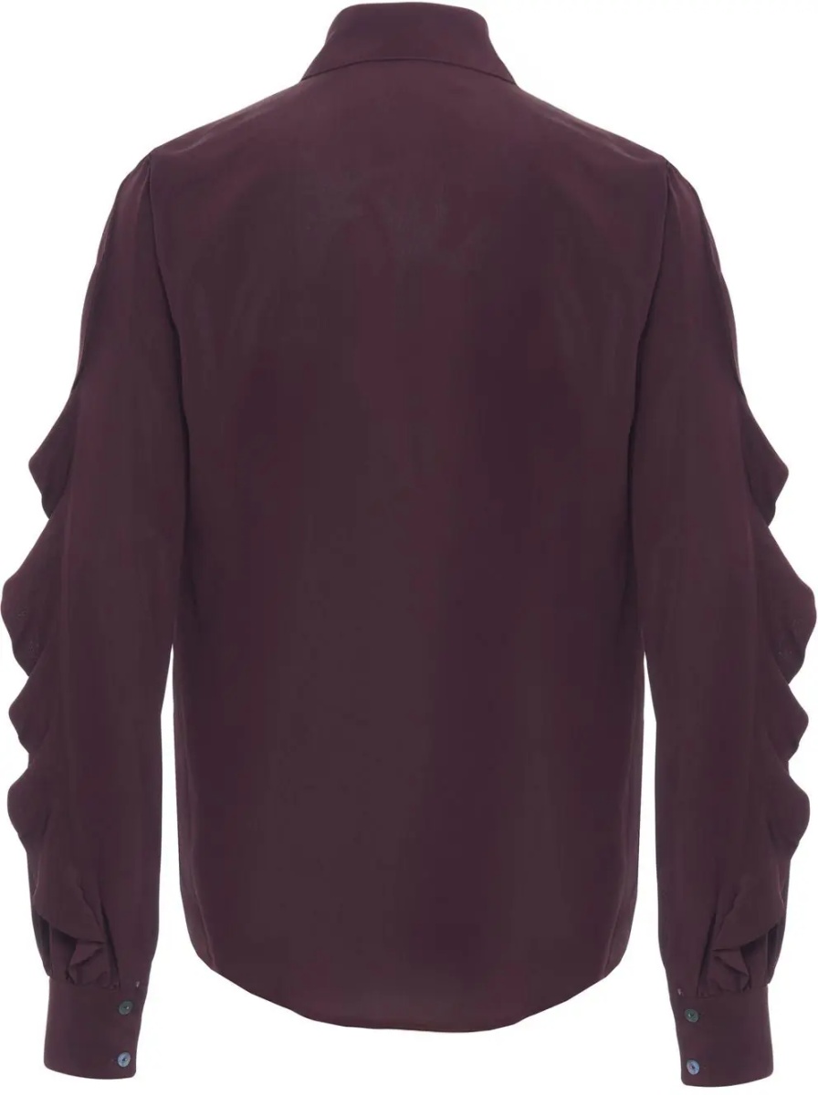 Bluza Silk blouse with ruffle details - Img 3