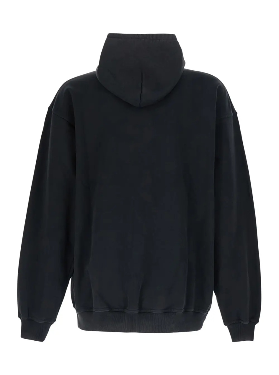 Bluza trening Black Hoodie with Maxi Logo Print on the Front and Faded Design in Cotton for Men - Img 2