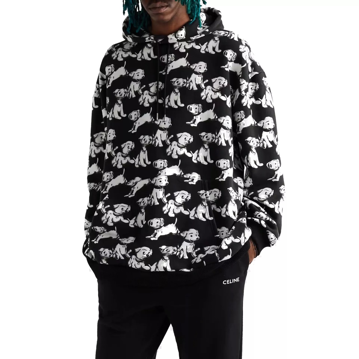 Bluza trening Celine Hooded Printed Dogs Sweatshirt - Img 2