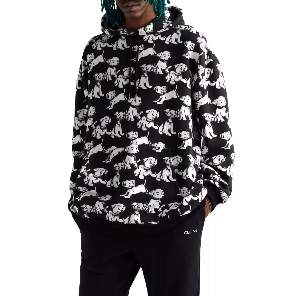 Bluza trening Celine Hooded Printed Dogs Sweatshirt - Img 2