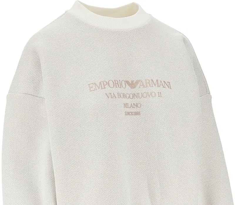 Bluza trening Lurex jersey sweatshirt with logo - Img 2
