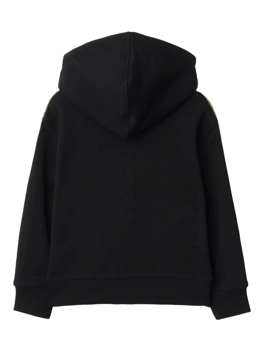 Bluze Hoodie with Equestrian Knight Motif on the Front in Black Cotton Boy - Img 4