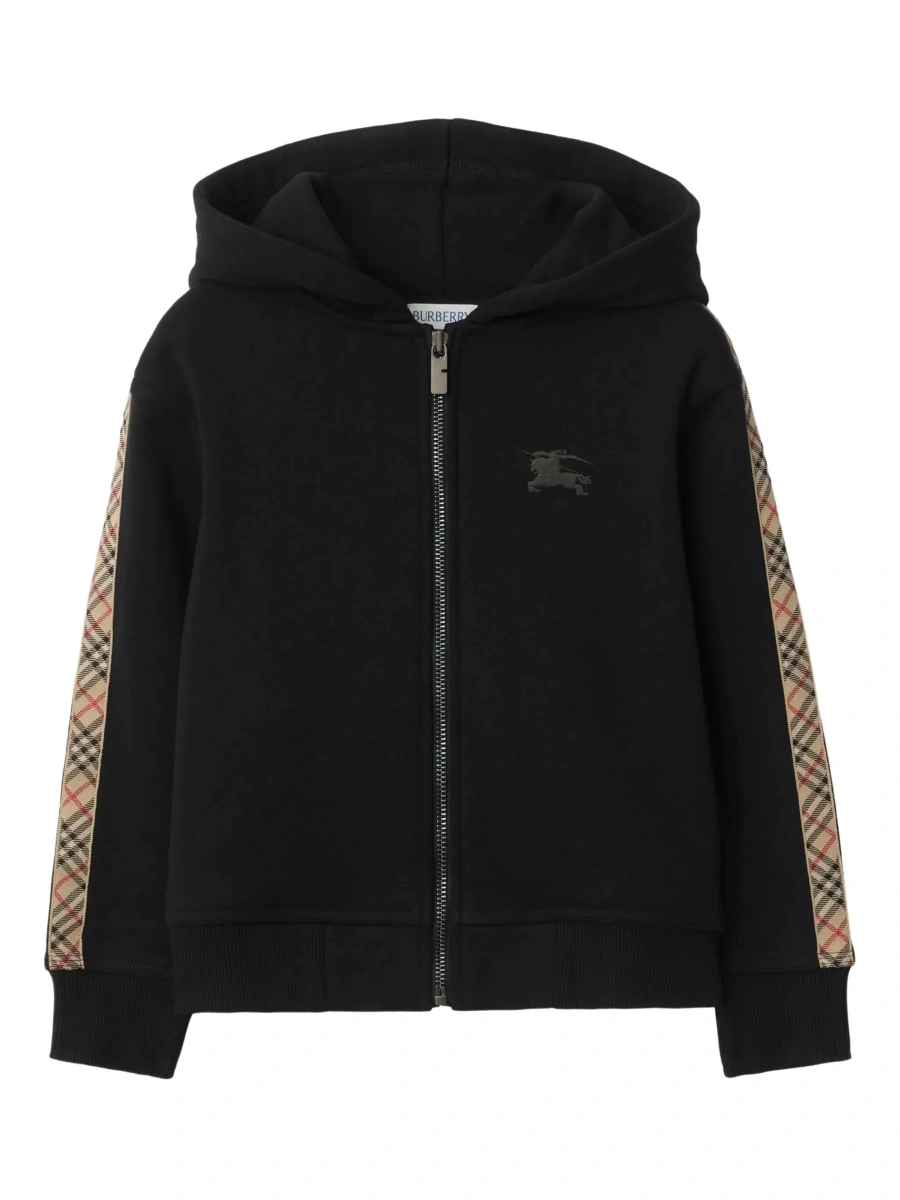 Bluze Hoodie with Equestrian Knight Motif on the Front in Black Cotton Boy - Img 6