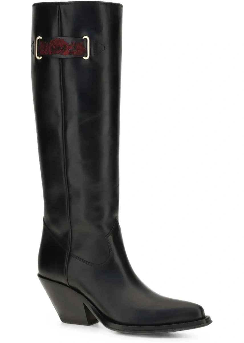 Bocanci casual Chloe negri din piele - Img 4