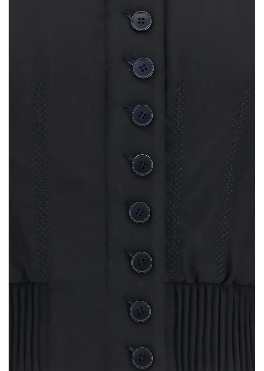 Bomber Buttoned Bomber Jacket with visible stitching - Img 3