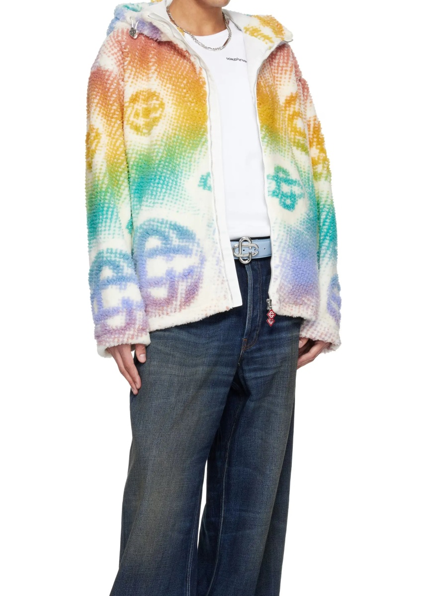 Bomber Halftone Monogram Fleece Jacket - Img 4