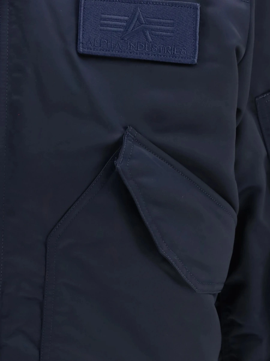 Bomber jacket Alpha Industries albastra din nylon - Img 3
