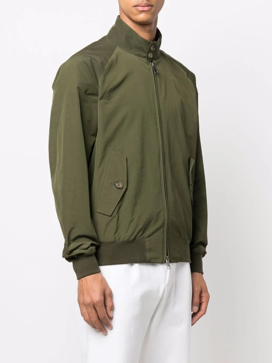 Bomber jacket Baracuta verde din polyester si bumbac - Img 7