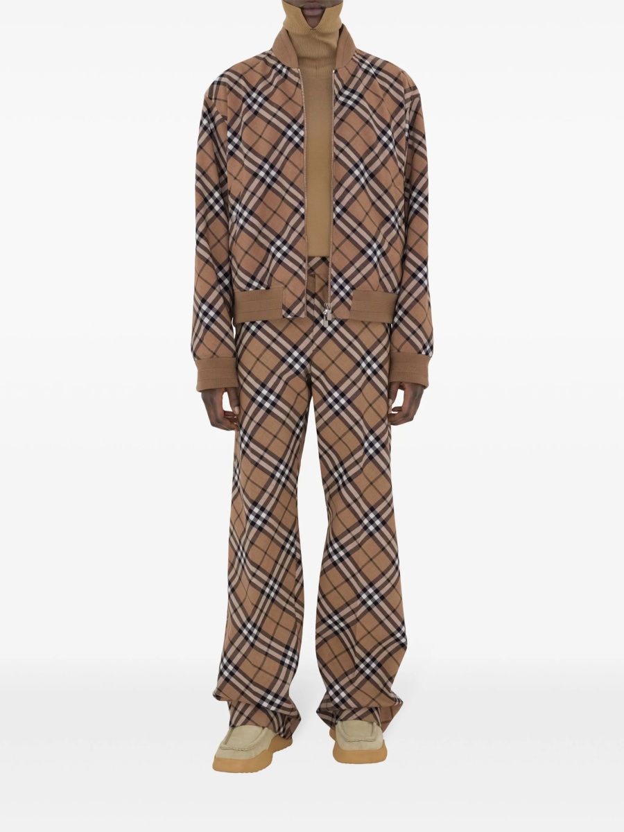 Bomber jacket Burberry vintage check neutra din polyester si lana - Img 2