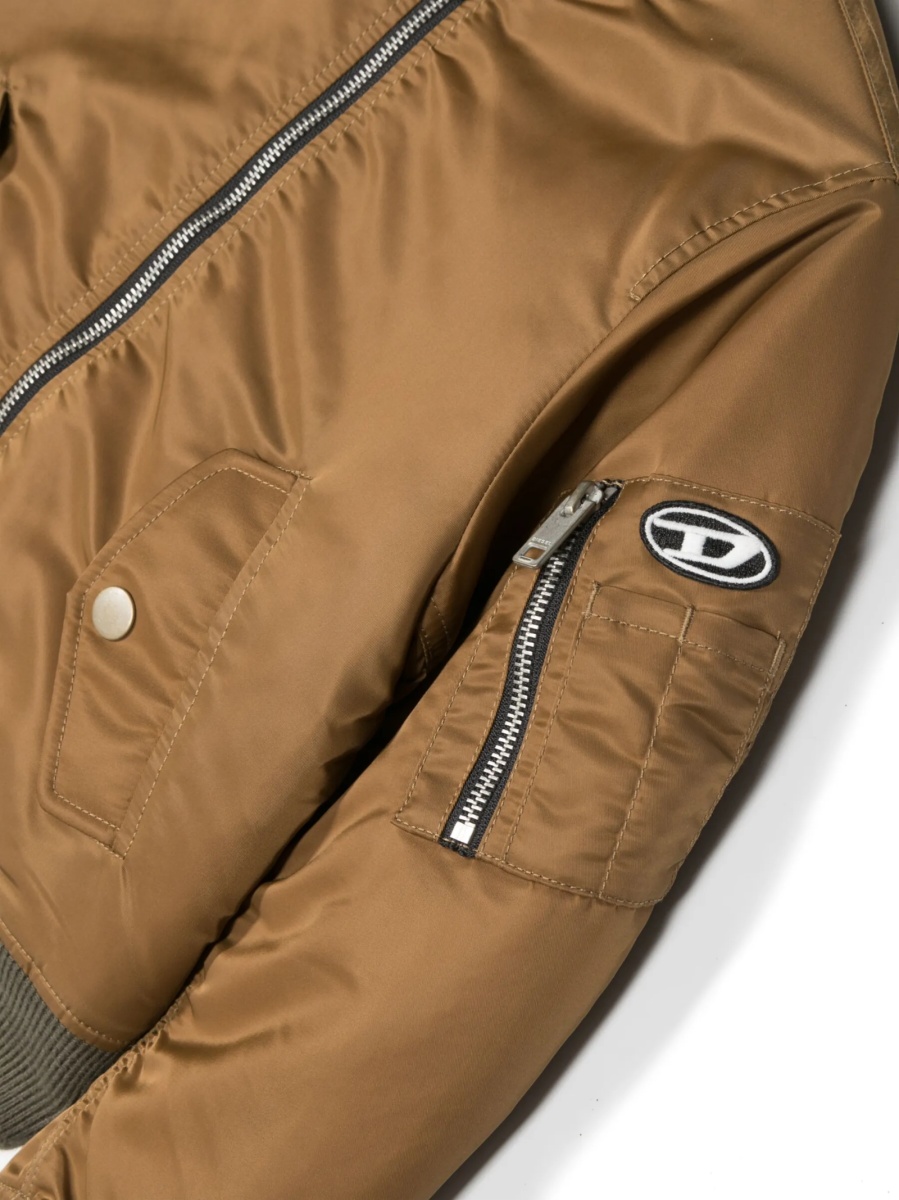 Bomber jacket Diesel verde din nylon si vascoza - Img 3