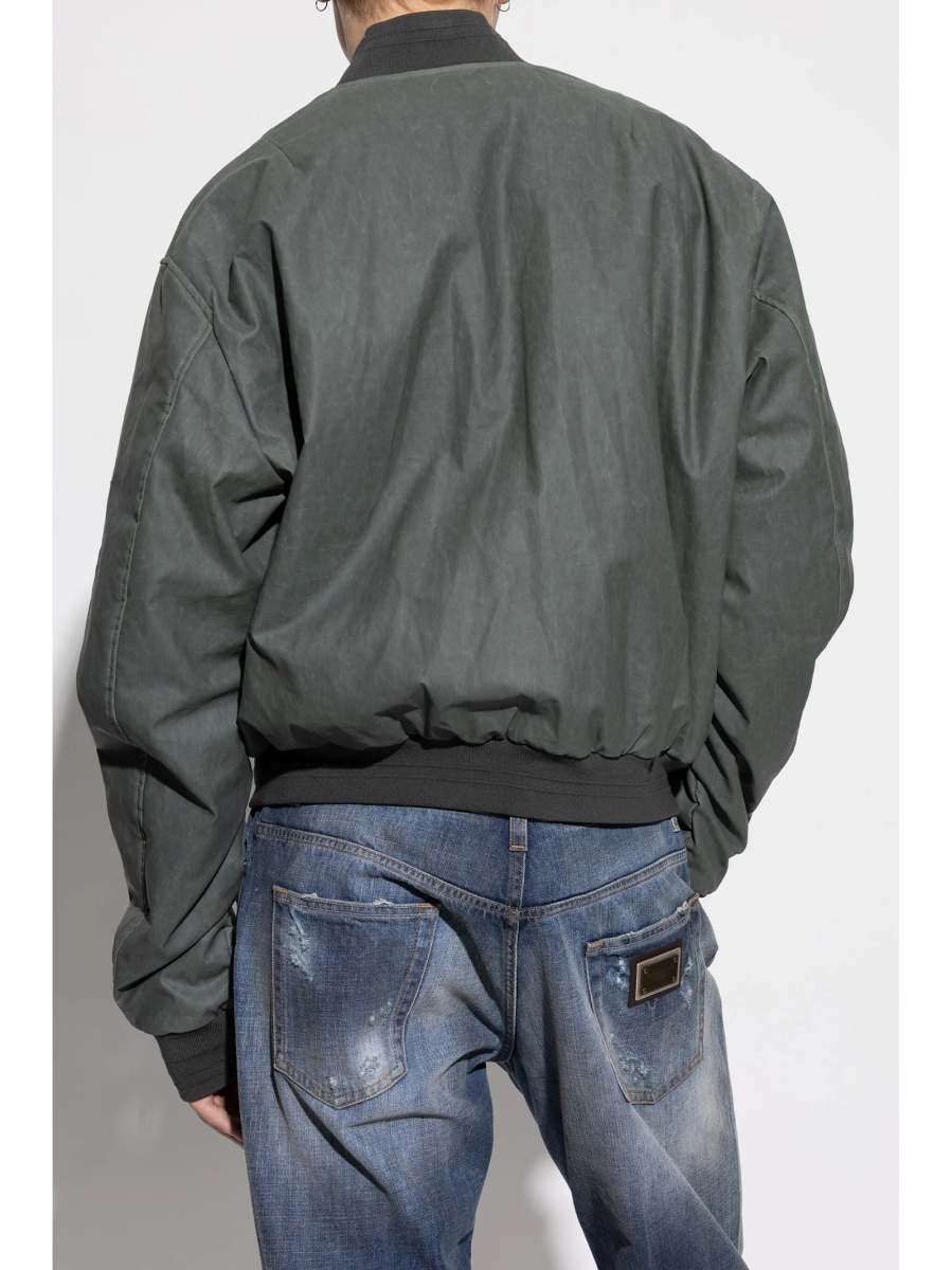 Bomber jacket Dolce &amp; Gabbana gri din bumbac si in - Img 4