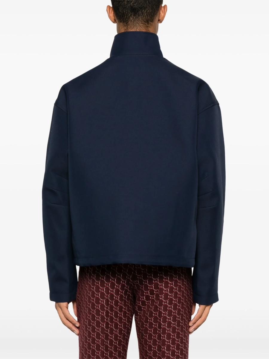 Bomber jacket Gucci albastra din matase si lana - Img 4
