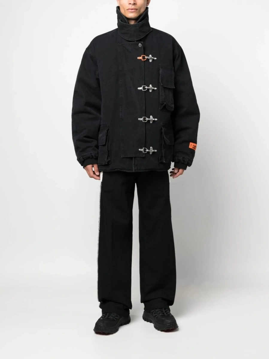 Bomber jacket Heron Preston neagra din poliamida si polyester - Img 2
