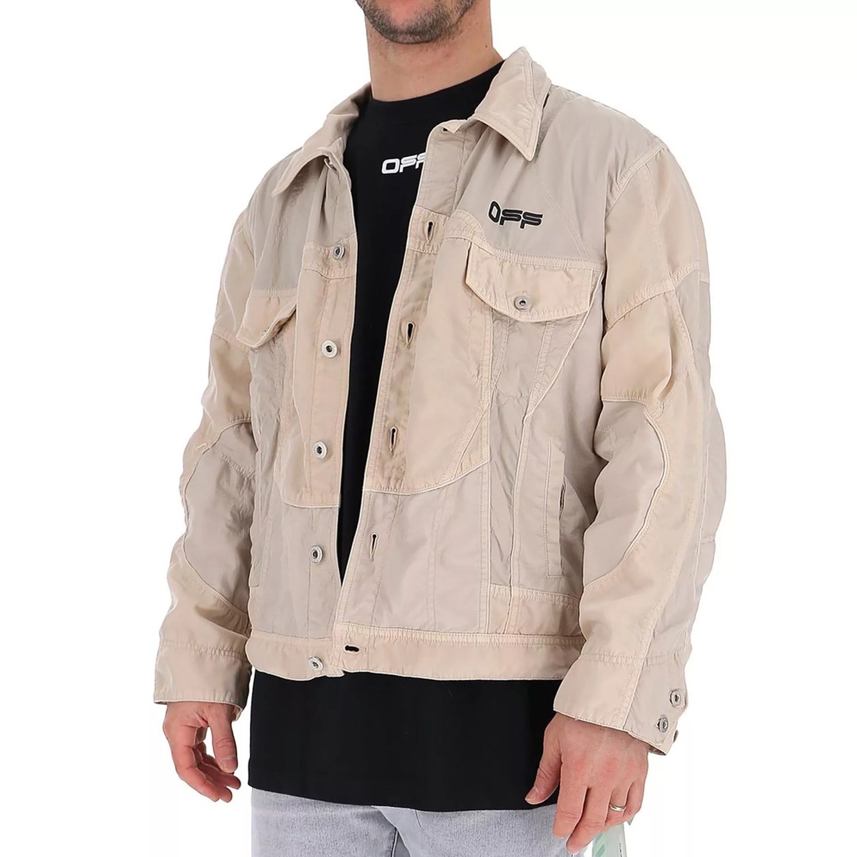 Bomber Off-White Logo Windbreaker Bomber Jacket - Img 2