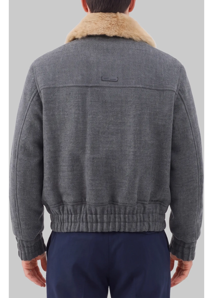 Bomber Virgin Wool Bomber Jacket With Removable Shearling - Img 3