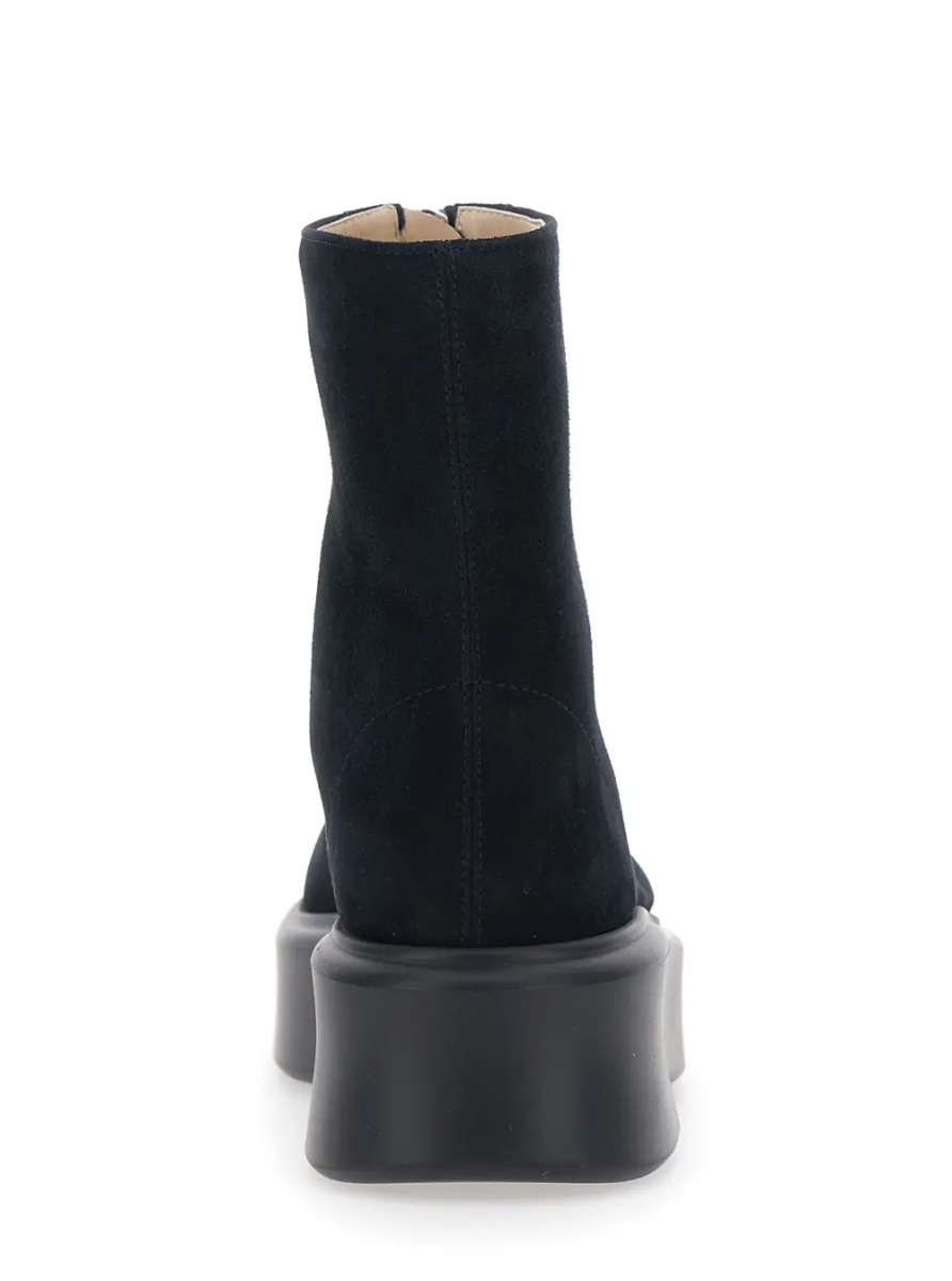 Botine Black Ankle Boots with Zip and Platform in Suede Woman - Img 3