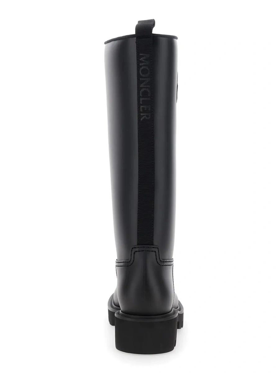 Botine Moncler negre din material textil - Img 4