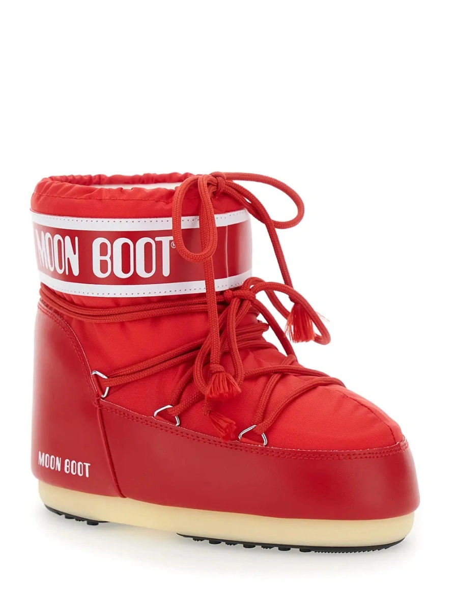 Botine Moon Boot rosii din material tehnic - Img 2