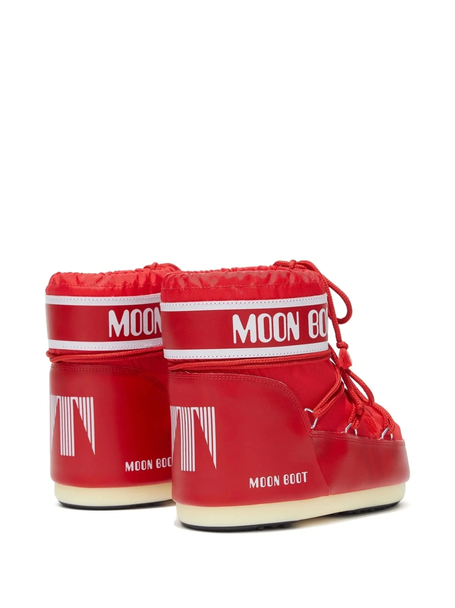 Botine Moon Boot rosii din material tehnic - Img 5
