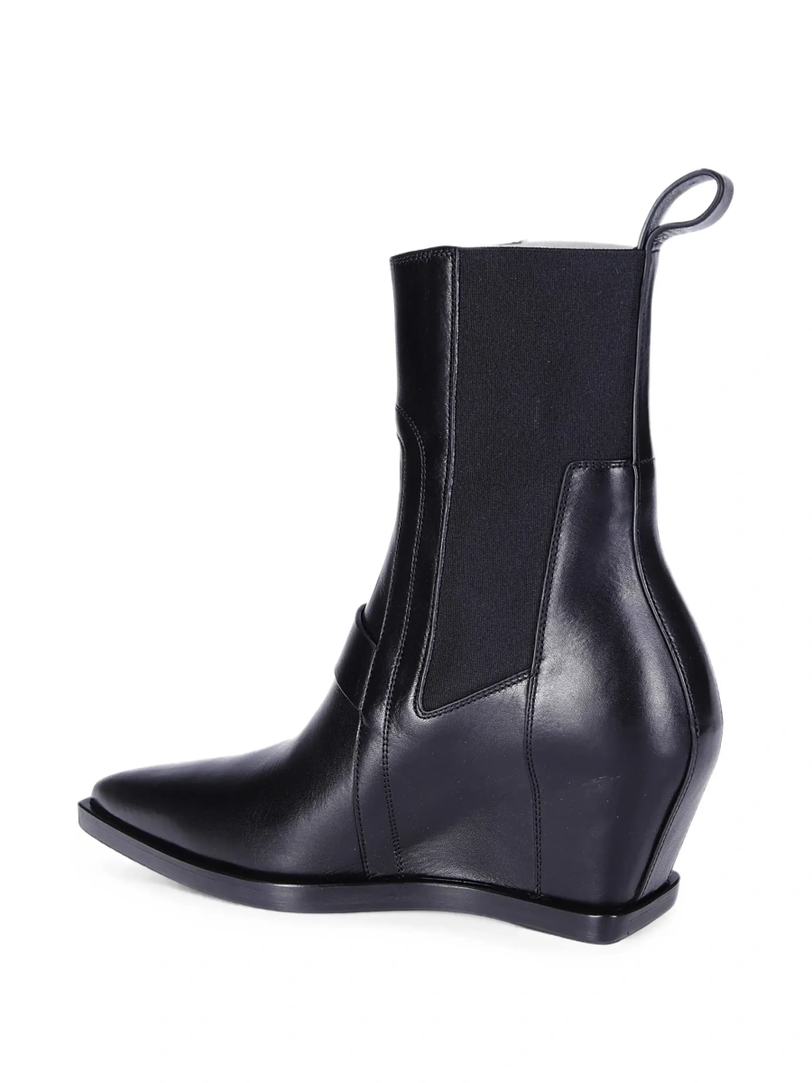 Botine Rick Owens negre din piele - Img 6