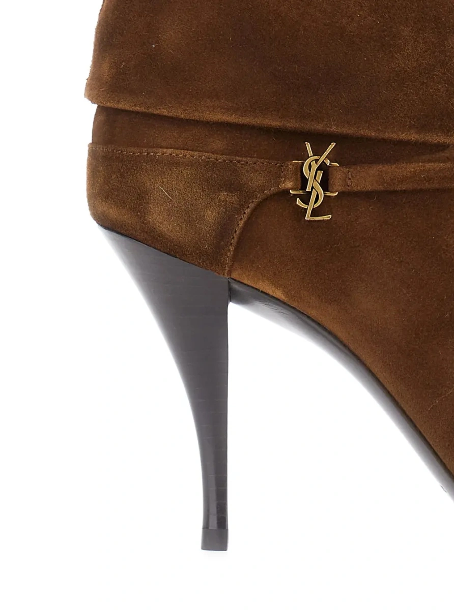 Botine Saint Laurent 'Niki' maro din piele intoarsa - Img 4