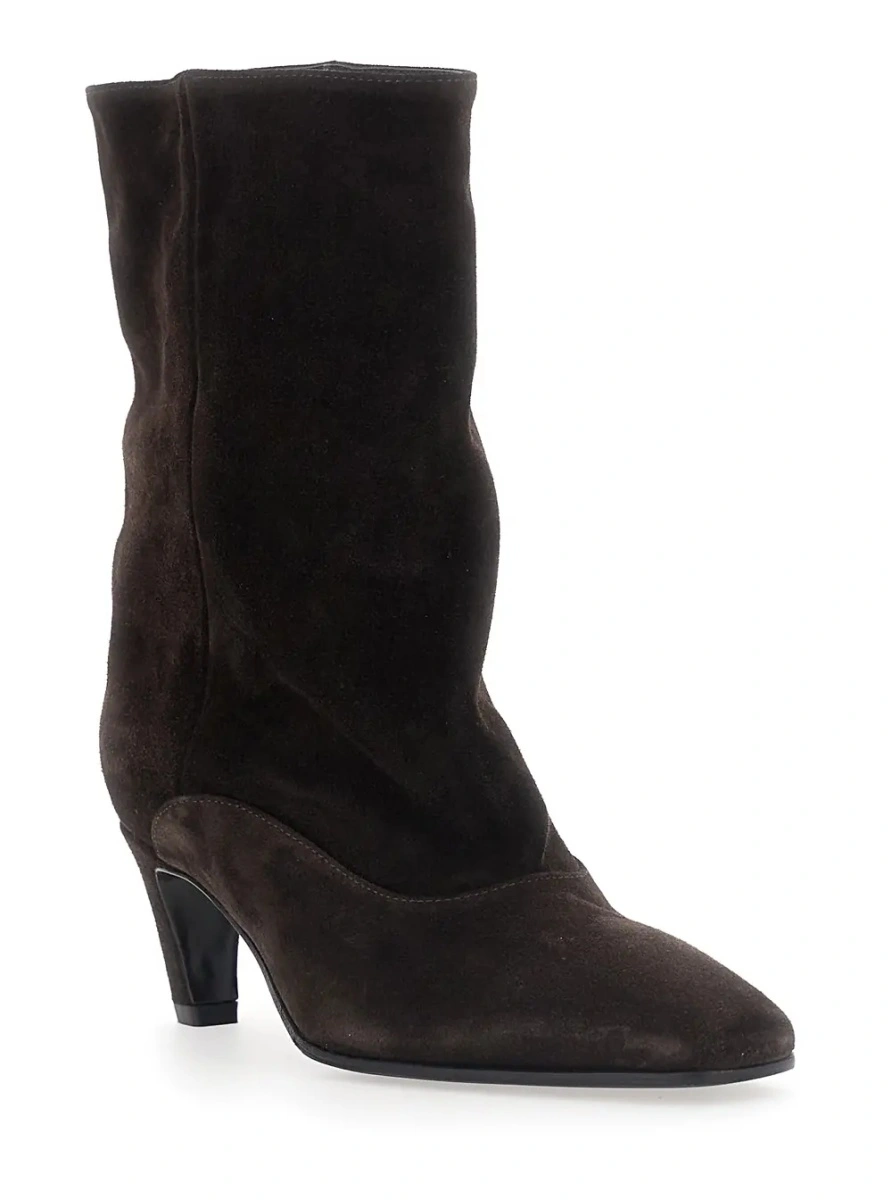 Botine STRATEGIA maro din piele intoarsa 'Amber' - Img 2