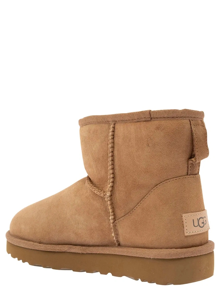 Botine UGG 'Classic Mini' bej din piele intoarsa - Img 3