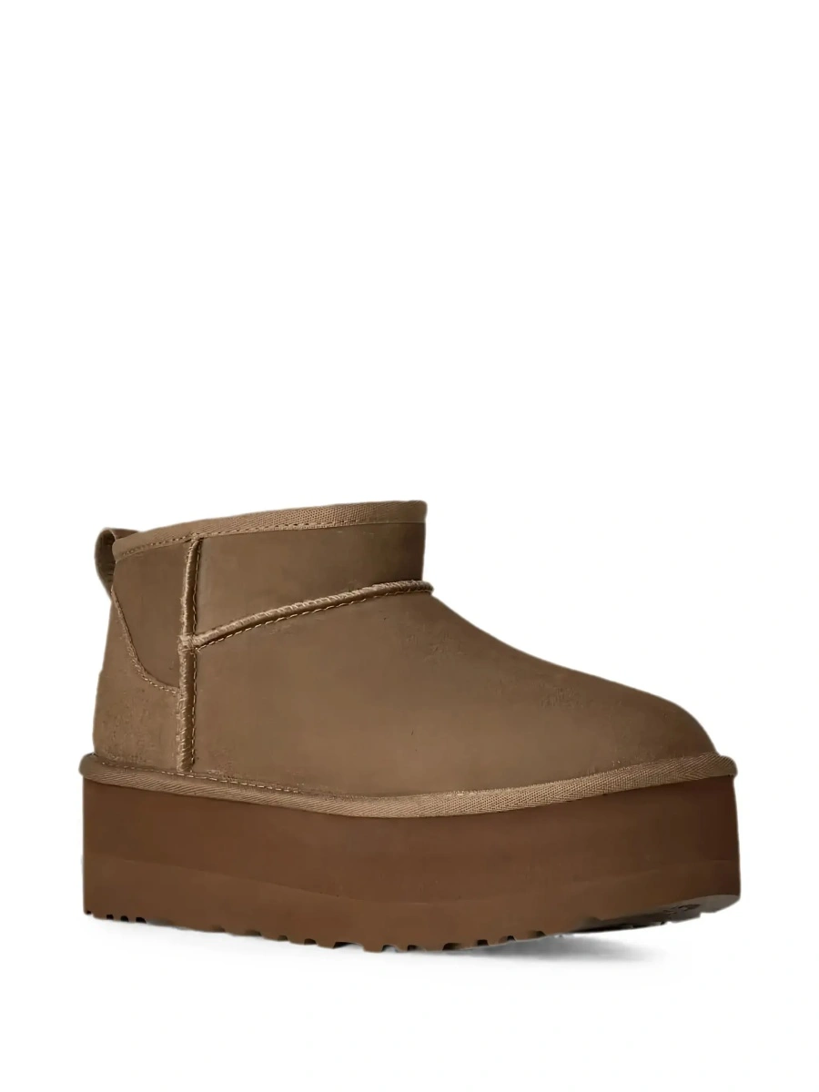 Botine UGG 'Classic Ultra Mini' maro din piele intoarsa 'Ultra Mini Classic' - Img 5
