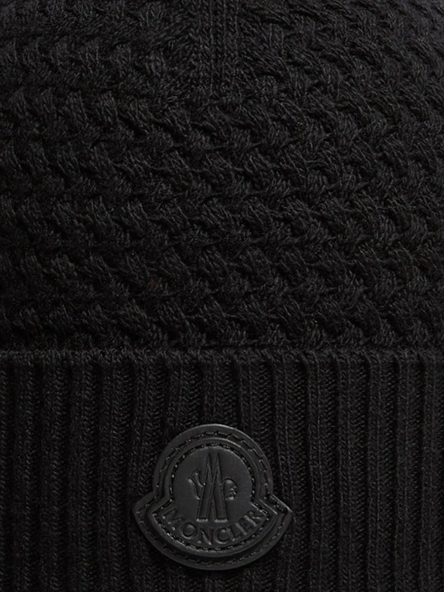 Caciula Moncler neagra din lana si casmir - Img 2