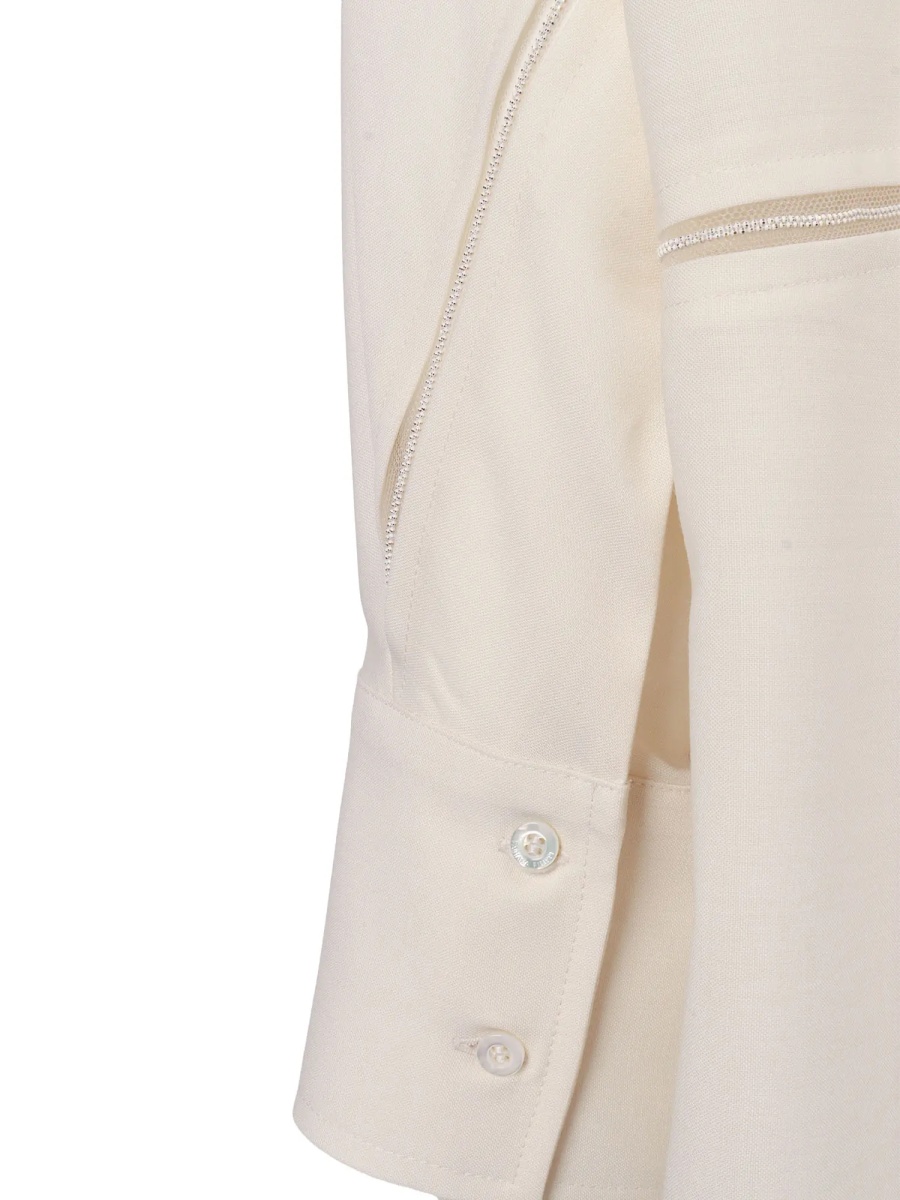 Camasa BISTRETCH WOOL 3/4 SLEEVE SHIRT,TULLE AND FILO DIAMANTE - Img 3
