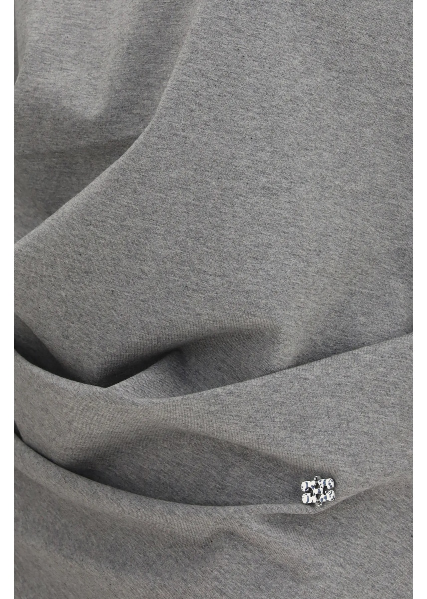 Camasa casual Asymmetric draped stretch cotton Top - Img 3