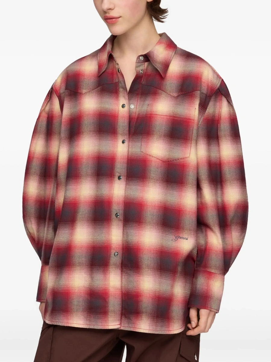 Camasa casual Cotton flannel check Shirt - Img 5