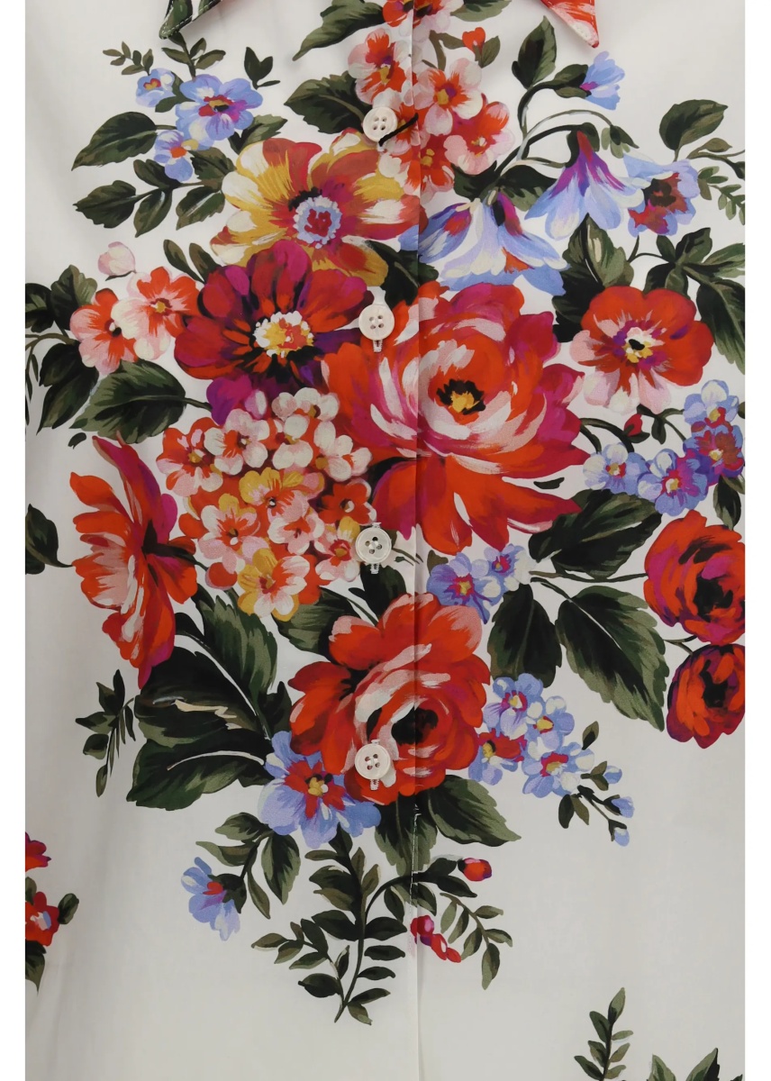 Camasa casual Cotton Shirt with bouquet print - Img 3