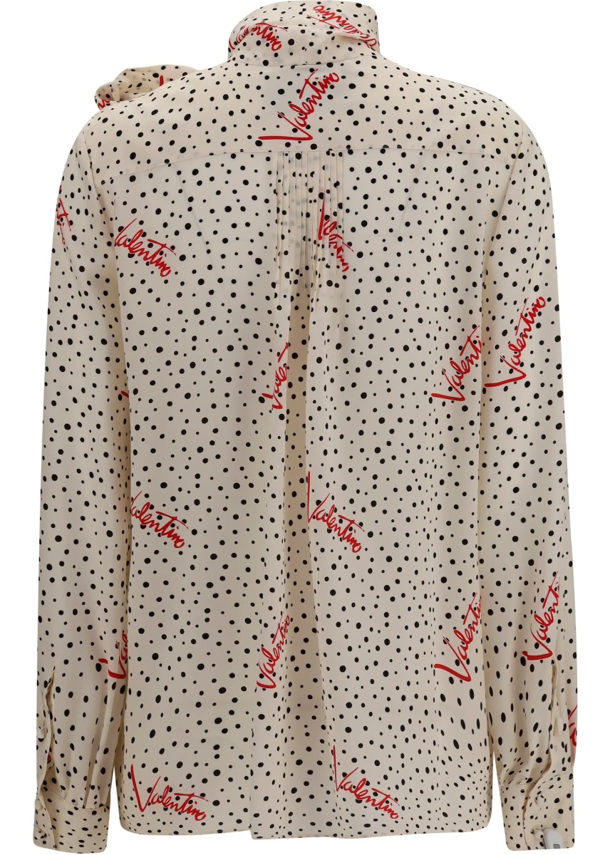 Camasa casual Crepe de chine bow-neck Shirt - Img 2