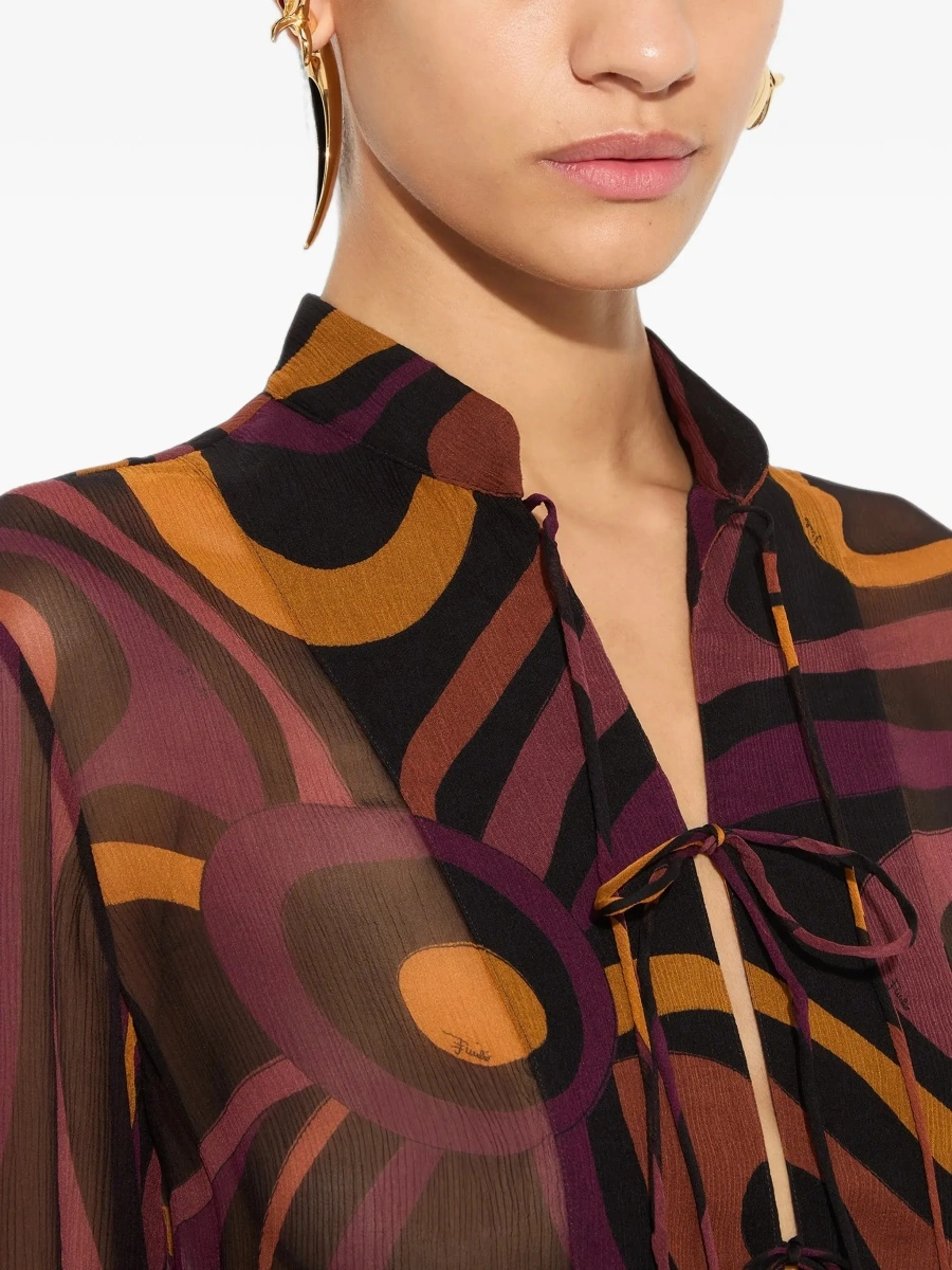 Camasa casual Creponne Shirt in Marmo print - Img 5