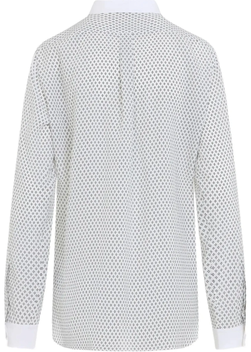 Camasa casual Diamond print silk crêpe de chine Shirt - Img 4