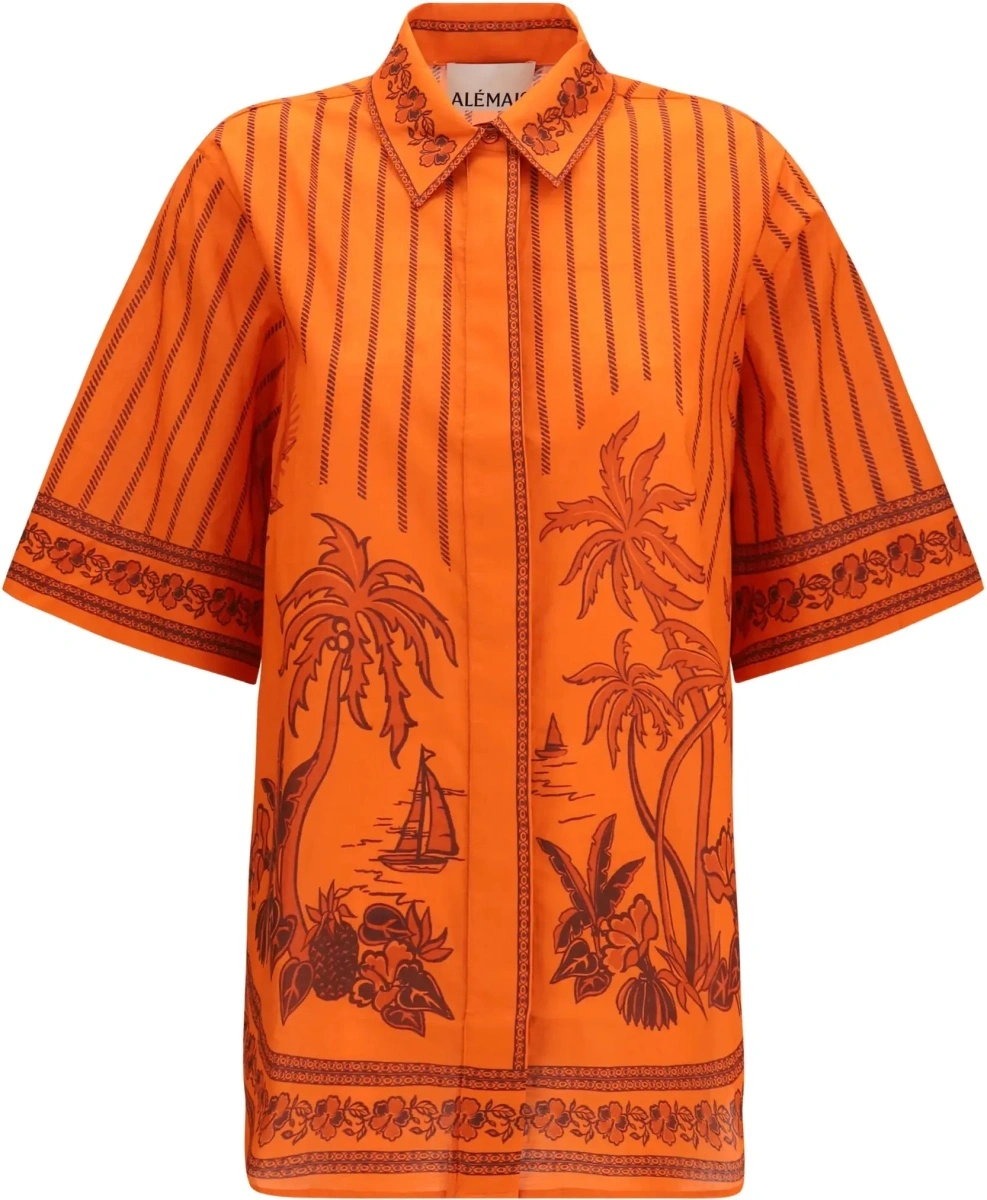 Camasa casual Oversized printed Shirt - Img 5