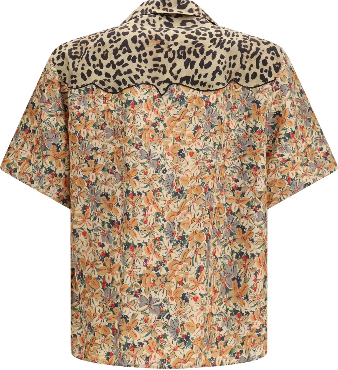 Camasa casual Short-sleeve floral and leopard print Shirt - Img 2