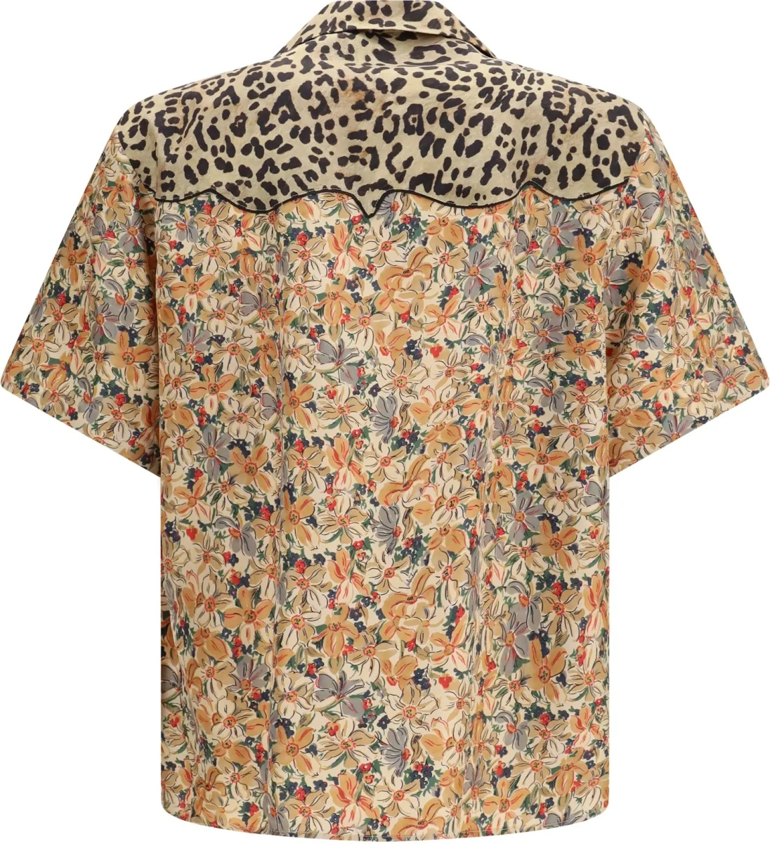 Camasa casual Short-sleeve floral and leopard print Shirt - Img 2