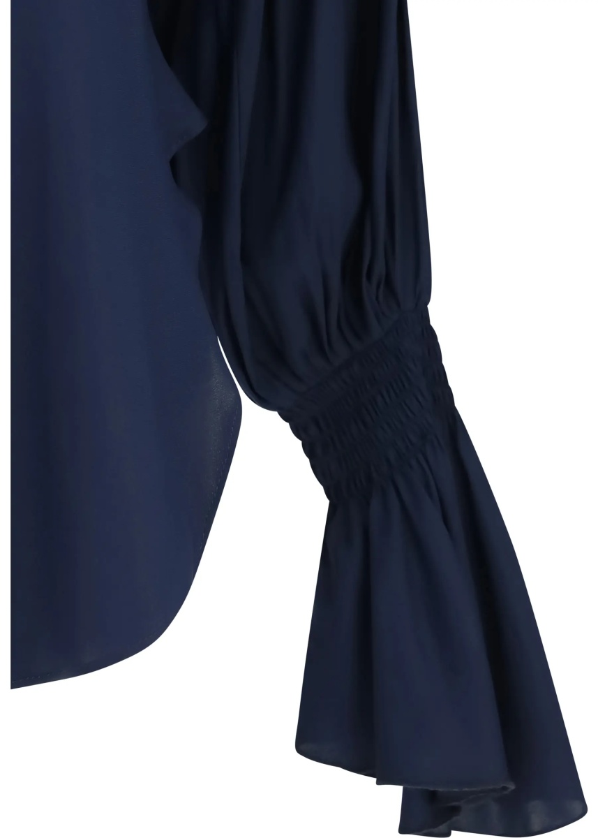 Camasa casual Silk-blend Shirt with bell sleeves - Img 3