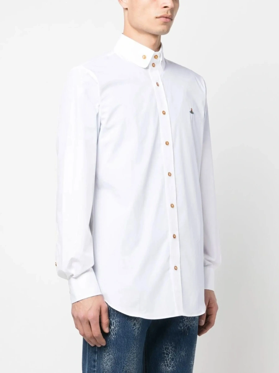 Camasa casual Vivienne Westwood alba din bumbac - Img 4