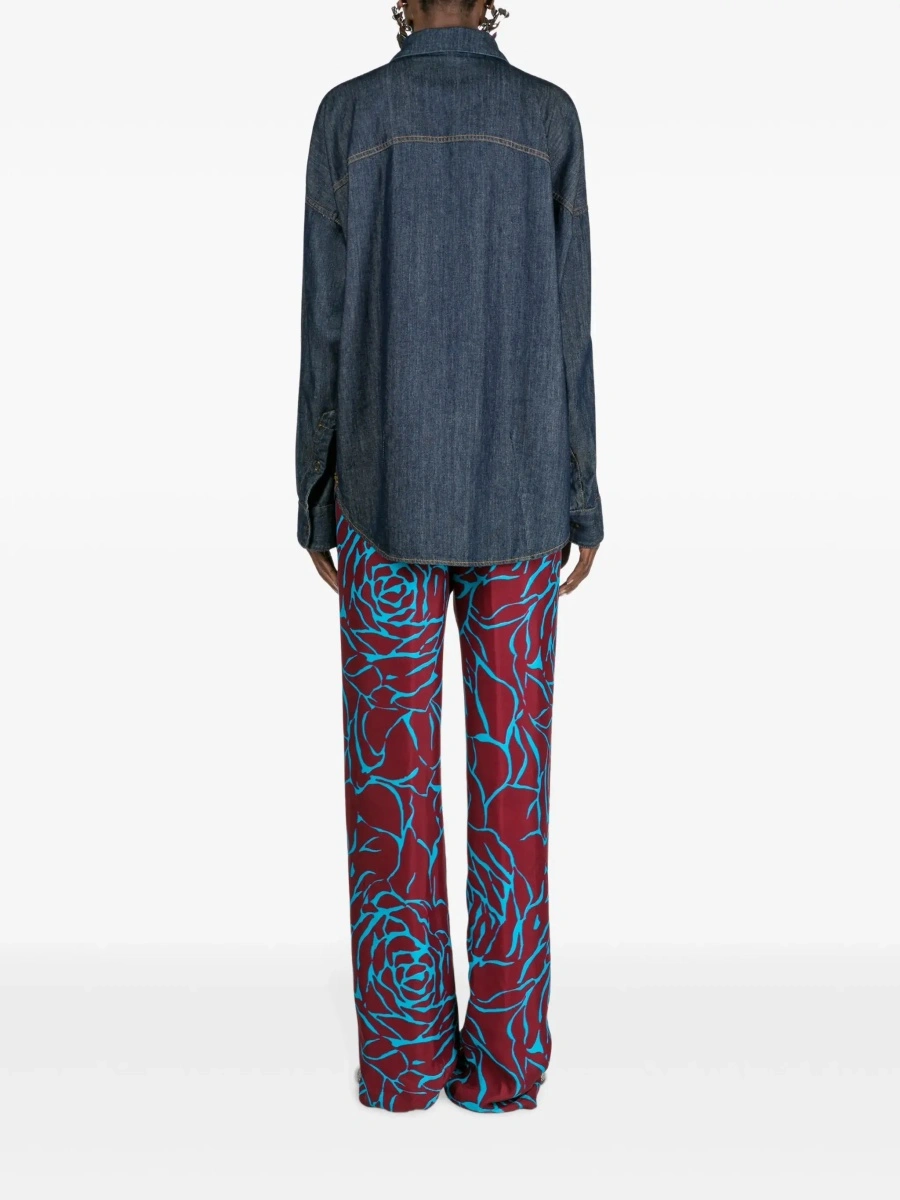 Camasa Dries Van Noten albastra din denim - Img 6