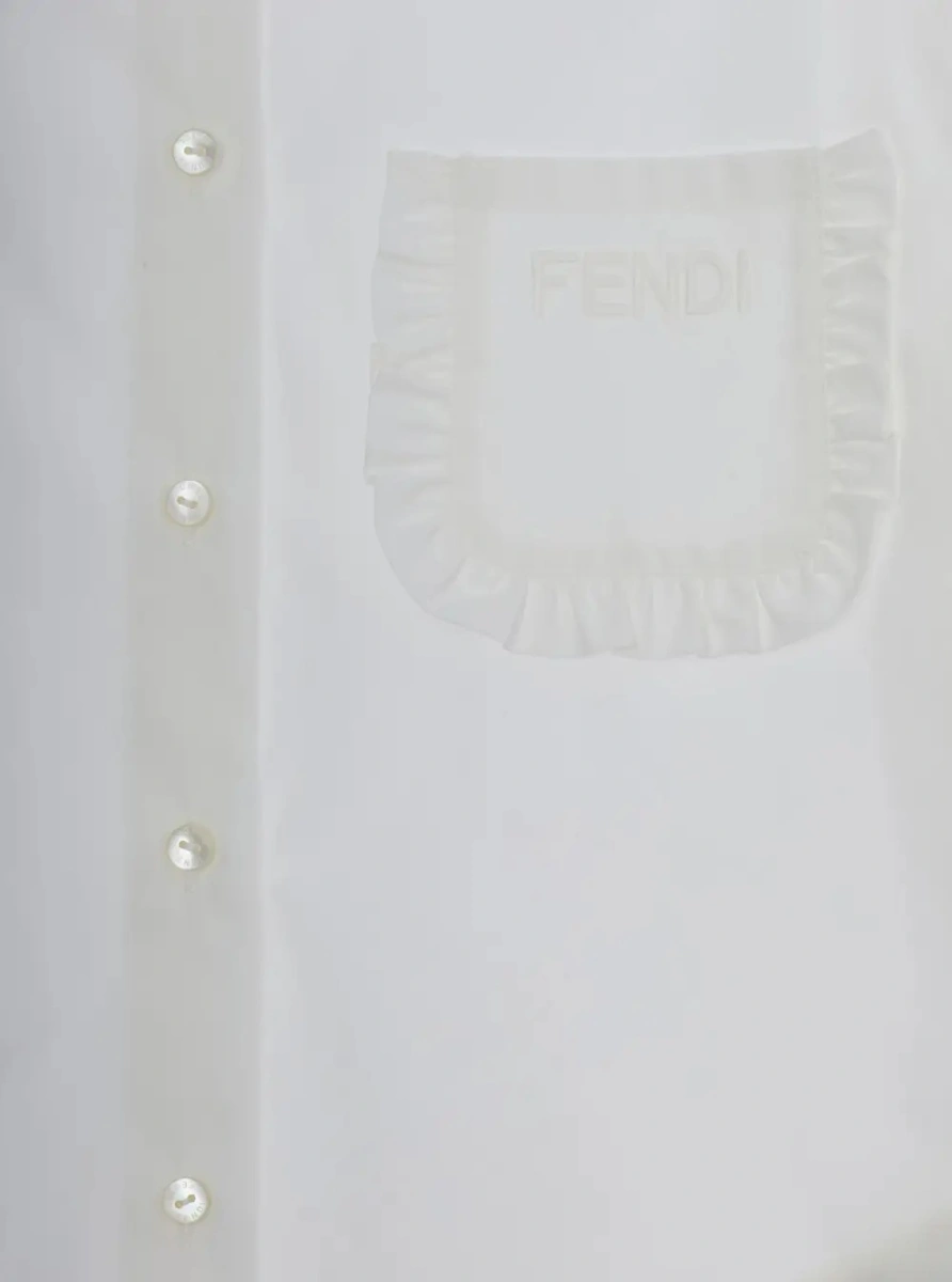 Camasa Fendi alba din bumbac - Img 3