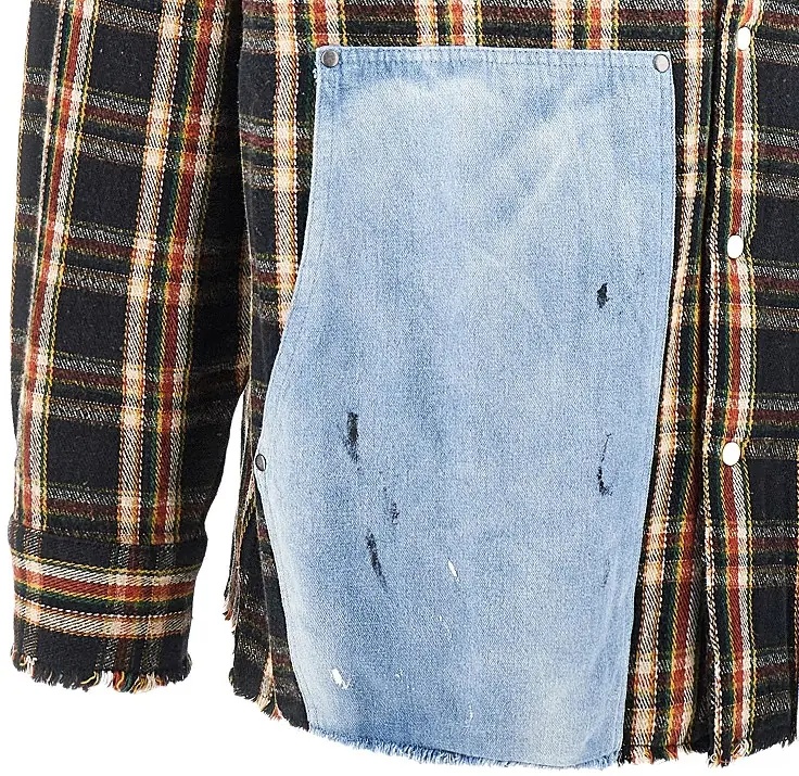 Camasa Flannel shirt with denim details - Img 2