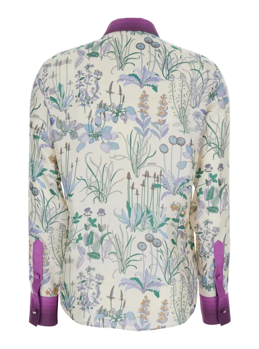 Camasa Gucci multicolora din matase - Img 2