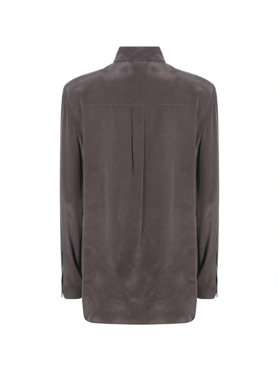 Camasa Pinko maro din crepe de Chine - Img 4