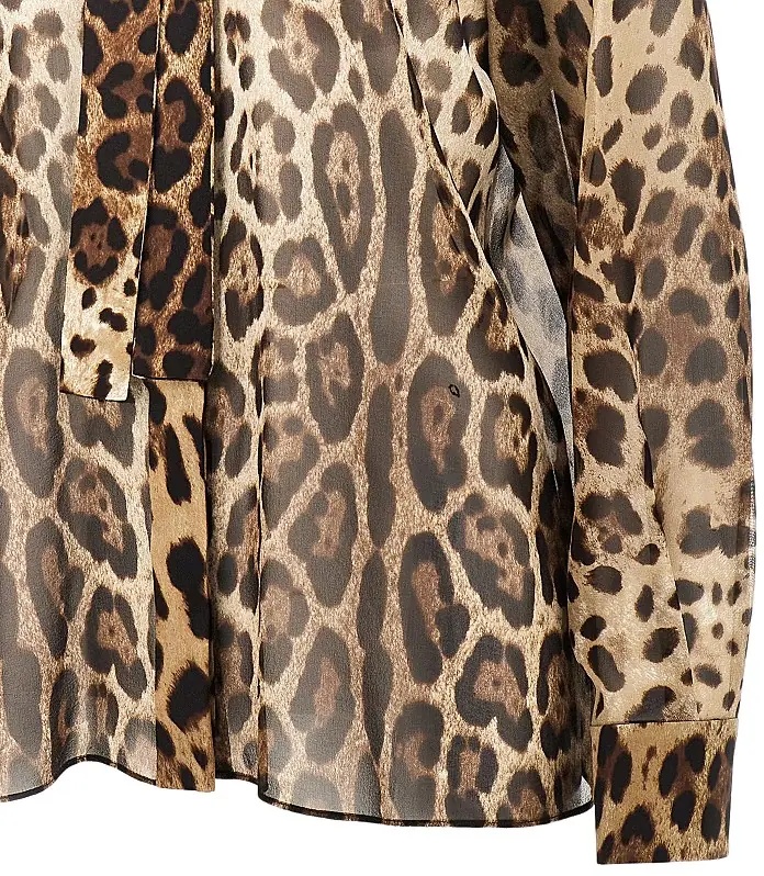 Camasa Silk georgette shirt with Leo print - Img 2